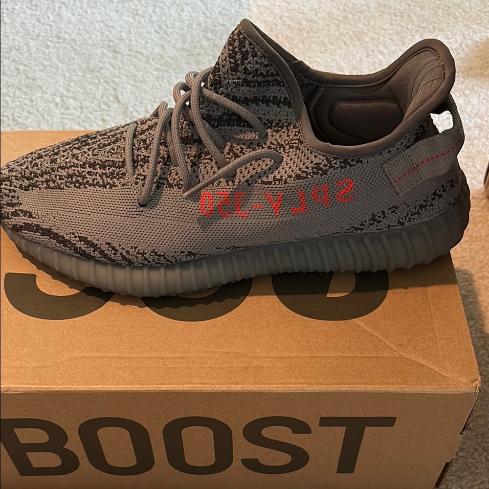Adidas Gray Red Sneakers with Primeknit Upper